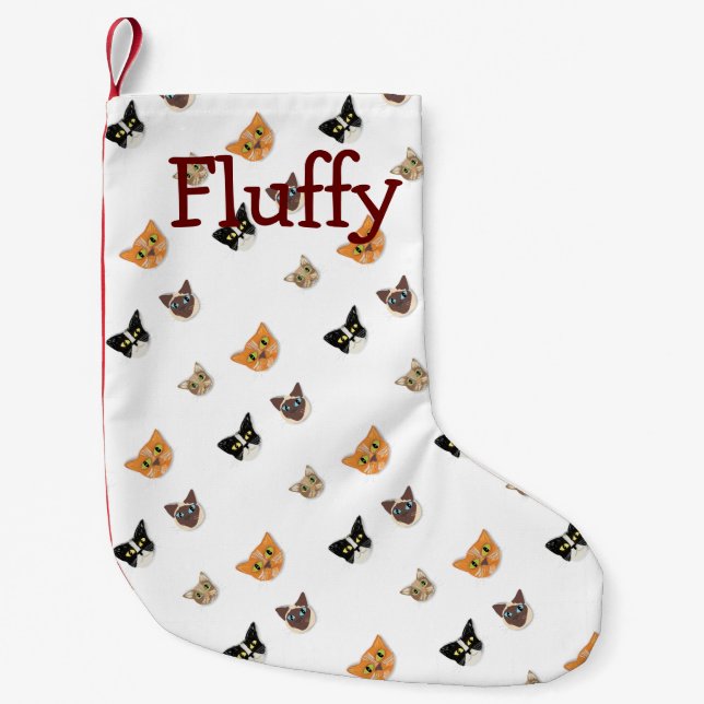 Petite Chaussette De Noël Chefs heureux de chat (Devant)
