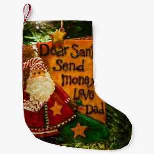 Petite Chaussette De Noël Cher Père Noël envoyer de l'argent