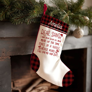Petite Chaussette De Noël Cher Père Noël, j'ai été sage Lettre drôle au Père