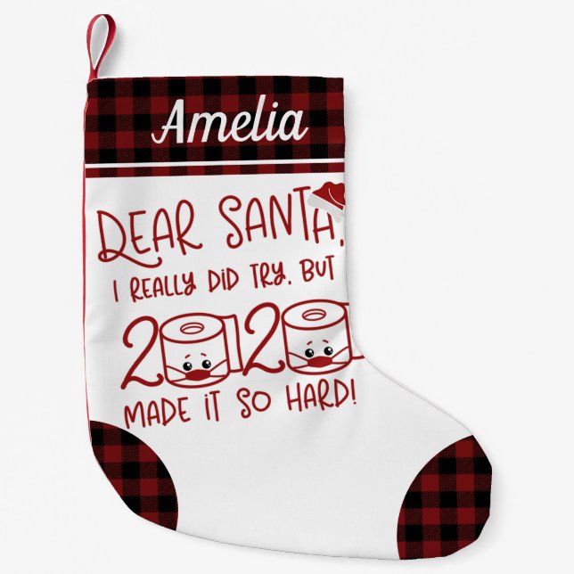 Petite Chaussette De Noël Cher Père Noël J'Ai Vraiment Essayé Funny 2020 Pan (Devant)