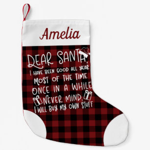 Petite Chaussette De Noël Cher Père Noël Je Me Suis Bien Comporté Mignon Drô