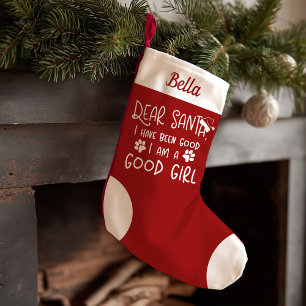 Petite Chaussette De Noël Cher Père Noël Je Me Suis Bien Comportée Chien Drô