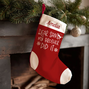 Petite Chaussette De Noël Cher Père Noël Mon Frère L'a Fait Lettre Drôle Au 
