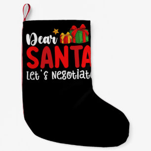 Petite Chaussette De Noël Cher Père Noël Négocions les fêtes de Noël en fami