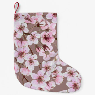 Petite Chaussette De Noël Cherry Blossom Branches Motif aquarelle