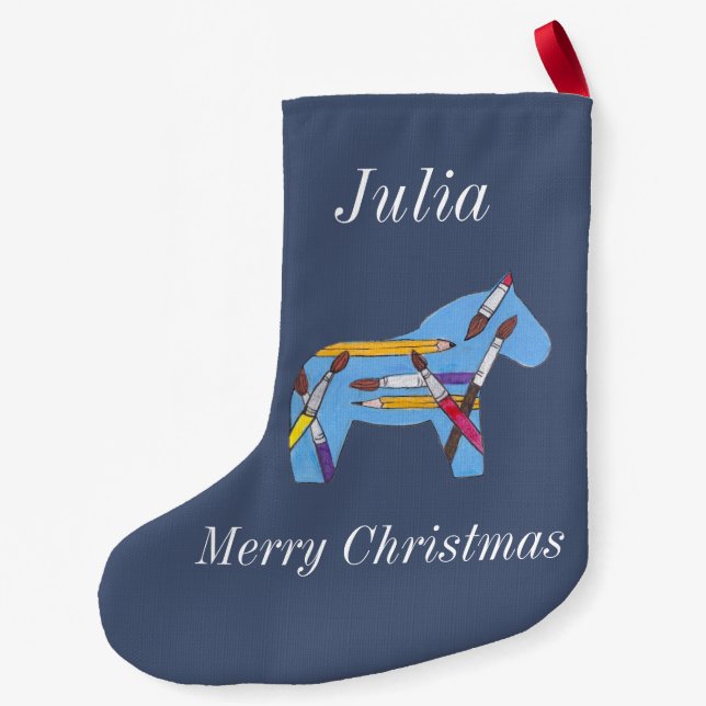 Petite Chaussette De Noël Cheval de Dala de l'artiste (Dos)