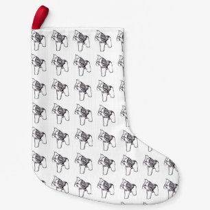 Petite Chaussette De Noël Cheval de Dala noir et blanc