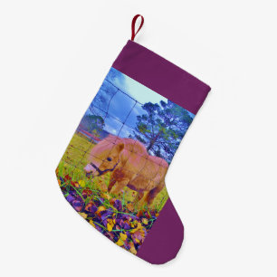 Petite Chaussette De Noël Cheval de Noël des ponies violettes