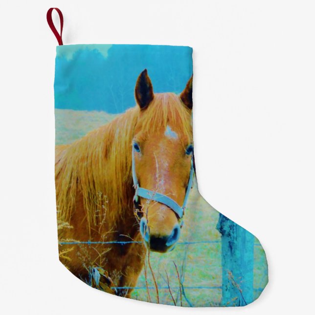 Petite Chaussette De Noël Cheval de Noël rétro (Devant)
