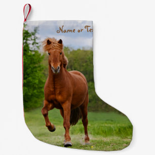 Petite Chaussette De Noël Cheval drôle de photo de Tölt de poney islandais