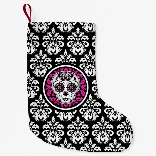 Petite Chaussette De Noël Chic crâne girly (Devant)