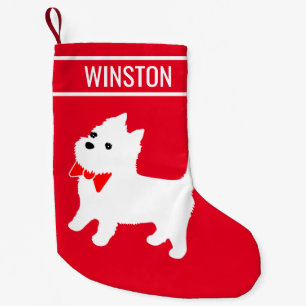 Petite Chaussette De Noël Chien à chiots de Westin Westie, White Terrier de