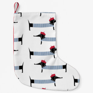 Petite Chaussette De Noël Chien à la française, motif de dessin animé.