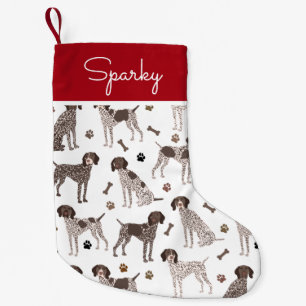 Petite Chaussette De Noël Chien à pointeur court allemand Nom personnalisé P