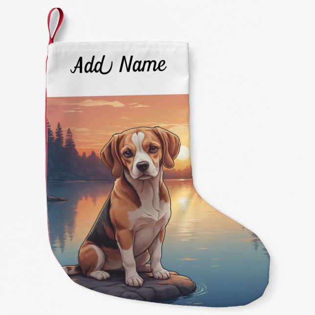 Petite Chaussette De Noël Chien Beagle (Devant)