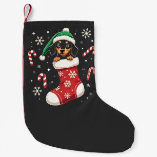Petite Chaussette De Noël Chien beagle portant le chapeau du Père Noël Amate