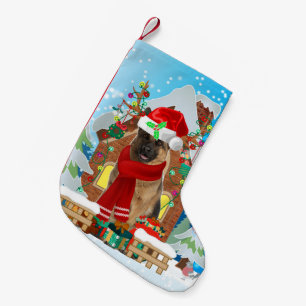 Petite Chaussette De Noël Chien berger allemand avec cadeaux de Noël