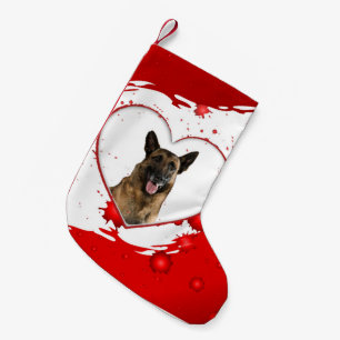 Petite Chaussette De Noël Chien berger allemand dans un coeur de Noël Stocke