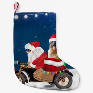 Petite Chaussette De Noël Chien berger allemand Noël Père Noël