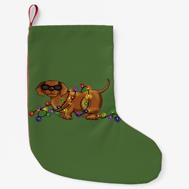 Petite Chaussette De Noël Chien brillant (Devant)