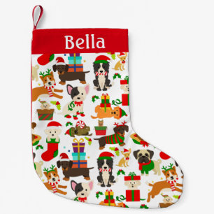 Petite Chaussette De Noël Chien chiot mignon de Noël