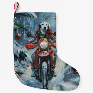Petite Chaussette De Noël Chien dalmate équitation moto Noël