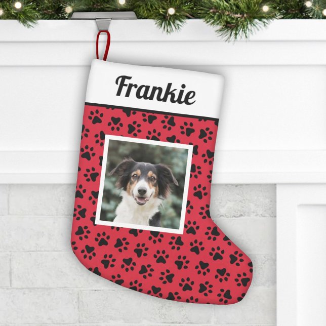 Petite Chaussette De Noël Chien d'animaux de compagnie Empreintes de pattes  (Créateur téléchargé)