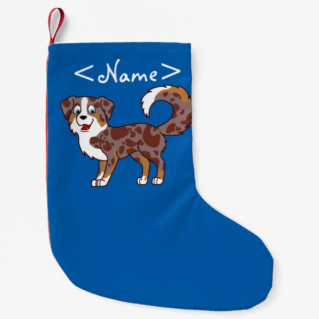 Petite Chaussette De Noël Chien de berger australien rouge de Merle (Devant)