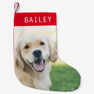 Petite Chaussette De Noël Chien de compagnie personnalisé Nom de la photo No