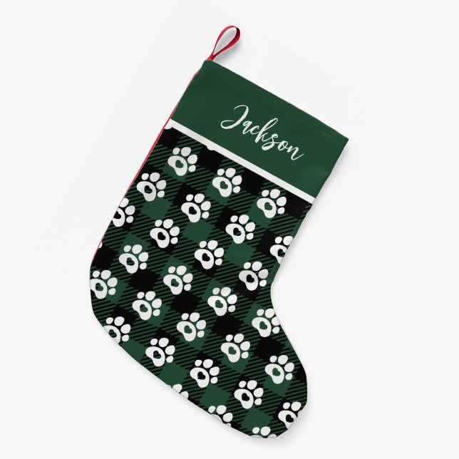 Petite Chaussette De Noël Chien de En vichy Noël Stocker (Devant (Accrochage))