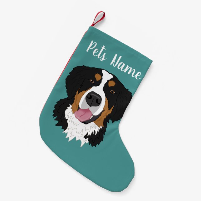 Petite Chaussette De Noël Chien de montagne bernois de Noël personnalisé (Devant (Accrochage))