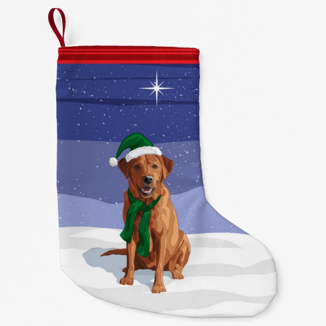 Petite Chaussette De Noël Chien de Noël de l'équipe de recherche de Fox Red  (Devant)