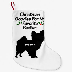 Petite Chaussette De Noël Chien de Papillon préféré de Noël