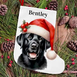 Petite Chaussette De Noël Chien de Père Noël festin de Black Labrador Retrie