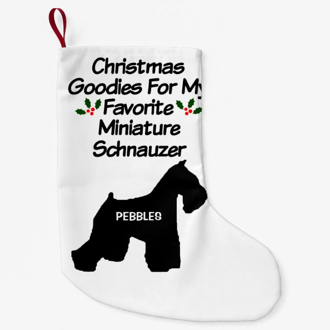 Petite Chaussette De Noël Chien de Schnauzer de Noël favori (Devant)