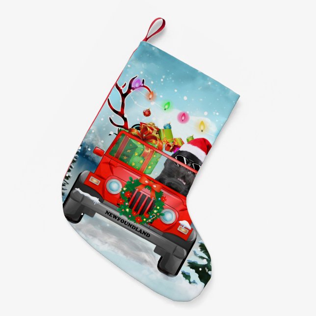 Petite Chaussette De Noël Chien de Terre-Neuve avec cadeaux de Noël (Devant (Accrochage))
