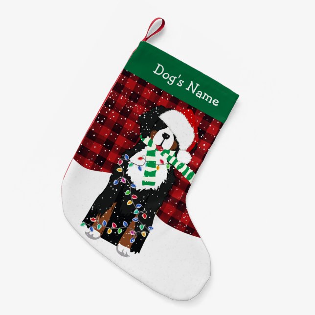 Petite Chaussette De Noël Chien de vacances de Noël Bernese Mountain (Devant (Accrochage))