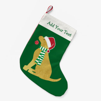 Petite Chaussette De Noël Chien de vacances de Noël Jaune