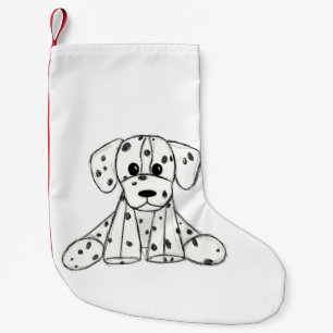 Petite Chaussette De Noël Chien en dalmate dessin simple noir