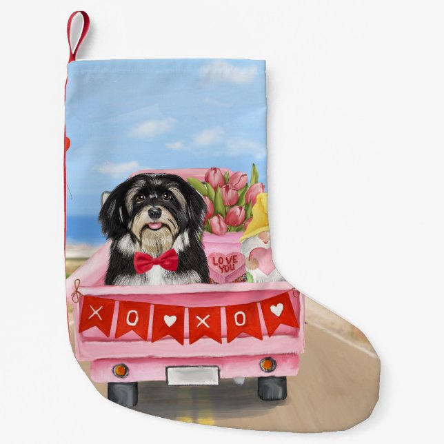 Petite Chaussette De Noël Chien Havanais Saint Valentin Camion (Devant)