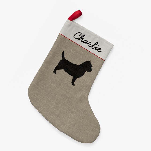 Petite Chaussette De Noël Chien mignon de silhouette de Terrier de cairn (Devant (Accrochage))
