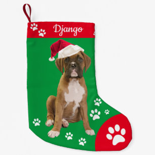 Petite Chaussette De Noël Chien Noël, Chien, Chiot De Boxe