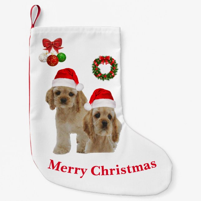 Petite Chaussette De Noël Chien Noël Stocker (Devant)