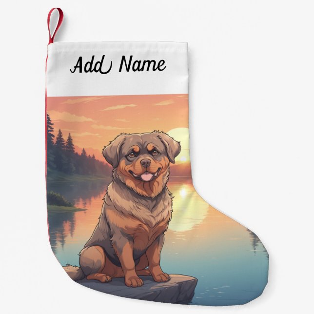 Petite Chaussette De Noël Chien Rottweiler (Devant)