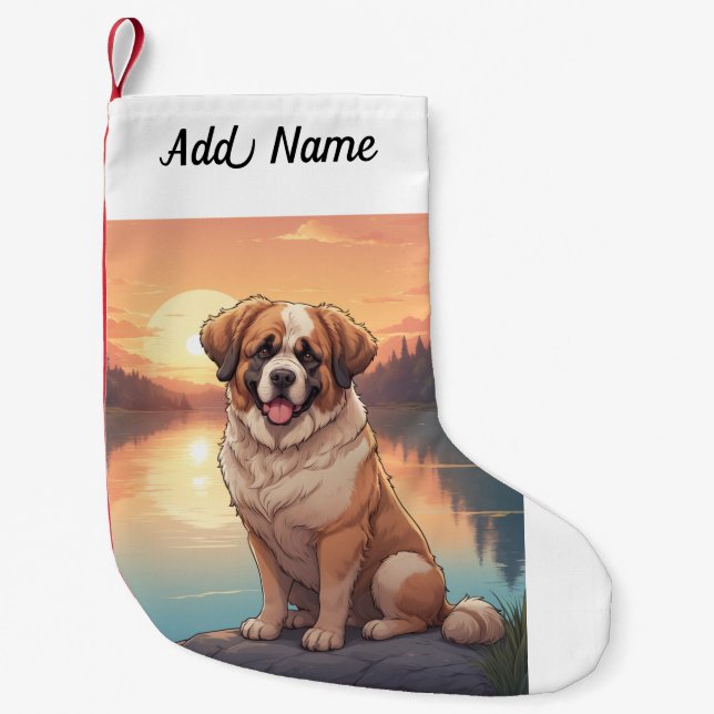 Petite Chaussette De Noël Chien St Bernard (Devant)