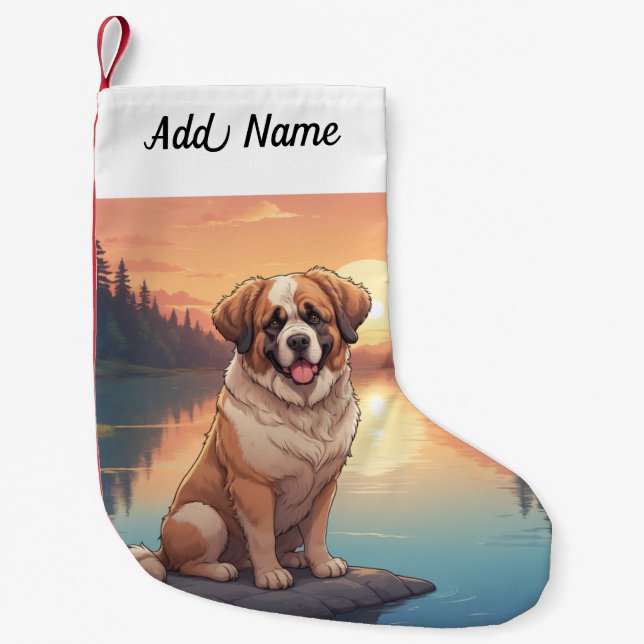 Petite Chaussette De Noël Chien St Bernard (Devant)