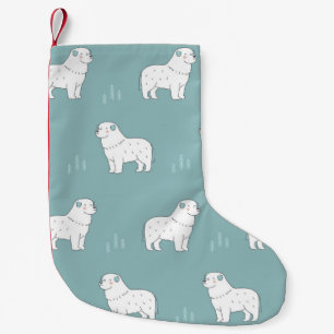 Petite Chaussette De Noël Chien vintage des Grands Pyrénées illustration tra