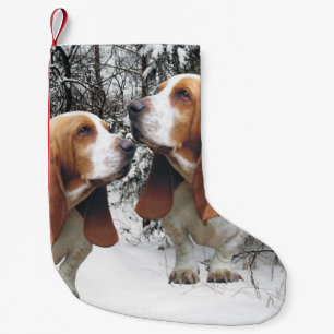 Petite Chaussette De Noël Chiens de basset dans les bois de Milou