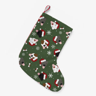 Petite Chaussette De Noël Chiens de Noël sur Vert