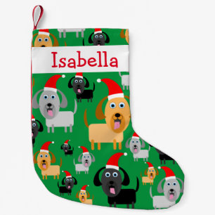 Petite Chaussette De Noël Chiens mignons personnalisés d'amusement dans des